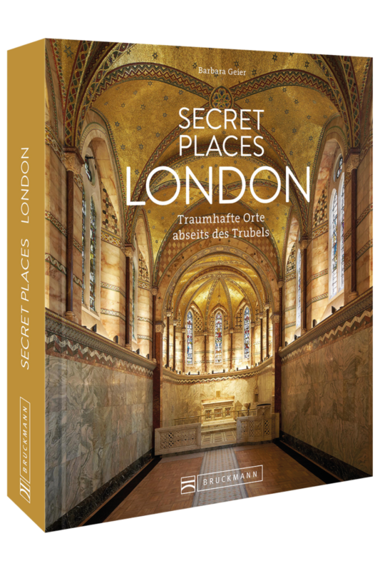 Book cover for "Secret Places London" by Barbara Geier, featuring an ornate interior with arches and decorative ceilings.